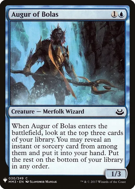 Augure de Bolas, carte Magic PLST MM3-30 — extension The List