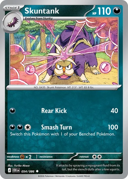 Skuntank, Pokémon card CRI 054 — Chaos Rising set
