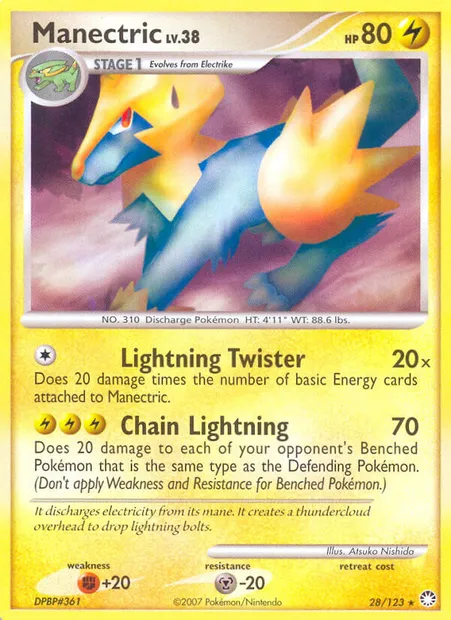 Manectric, Pokémon card MT 28 — Mysterious Treasures set
