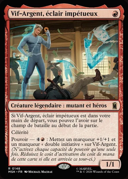 Vif-Argent, éclair impétueux, carte Magic MSH 148 — extension Marvel Super Heroes