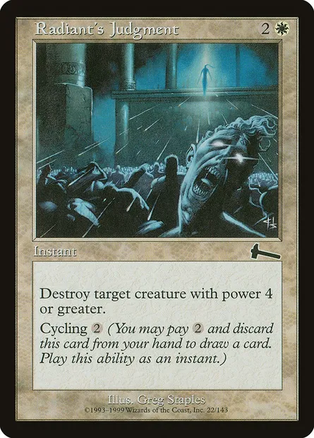Radiant's Judgment, Magic card ULG 22 — Urza's Legacy set