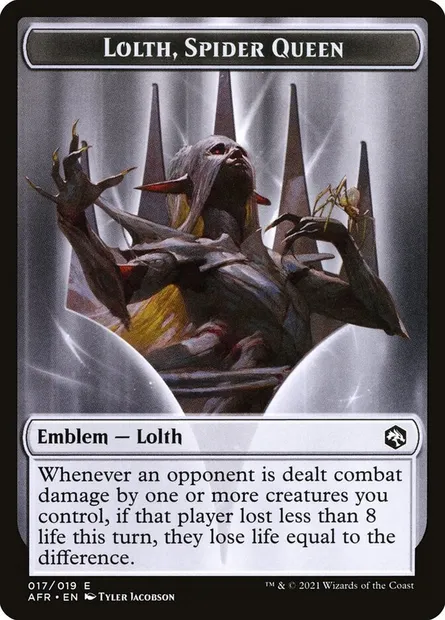 Lolth, Spider Queen Emblem, carte Magic TAFR 17 — extension Adventures in the Forgotten Realms Tokens