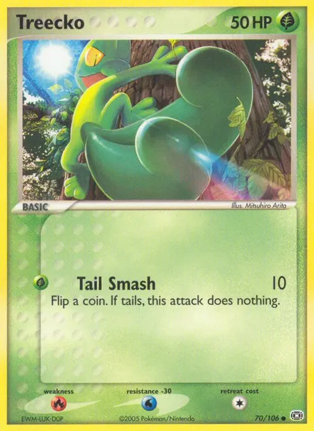 Treecko, Pokémon card EM 70 — Emerald set