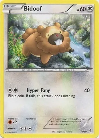 Bidoof, Pokémon card TK7A 012 — XY Trainer Kit: Bisharp set