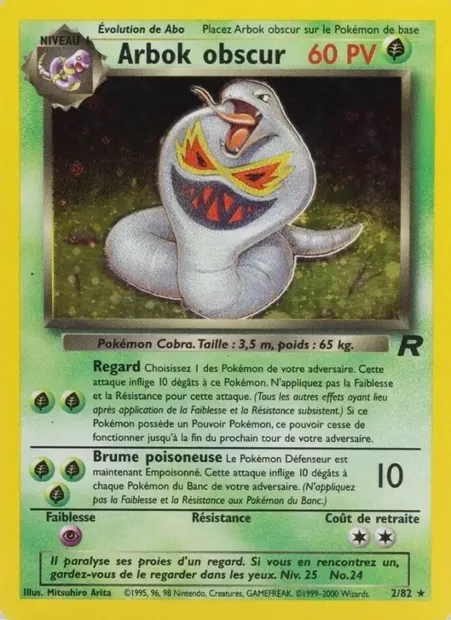 Arbok obscur, carte Pokémon TR 2 — extension Team Rocket