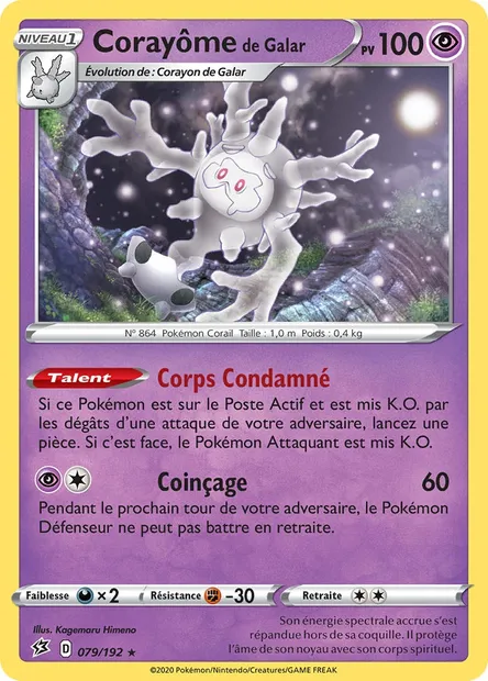 Corayôme de Galar, carte Pokémon RCL 79 — extension Clash des Rebelles