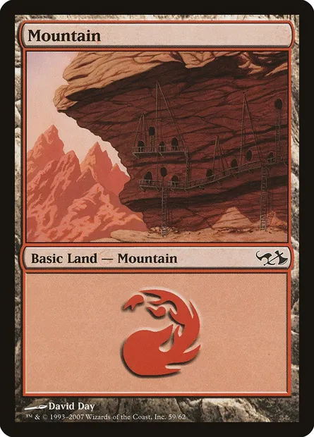 Mountain, Magic card DD1 59 — Duel Decks: Elves vs. Goblins set