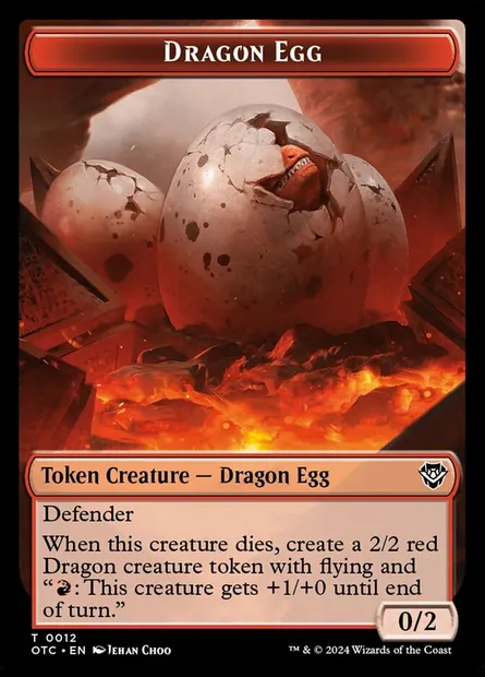 Œuf de dragon, carte Magic TOTC 12 — extension Outlaws of Thunder Junction Commander Tokens