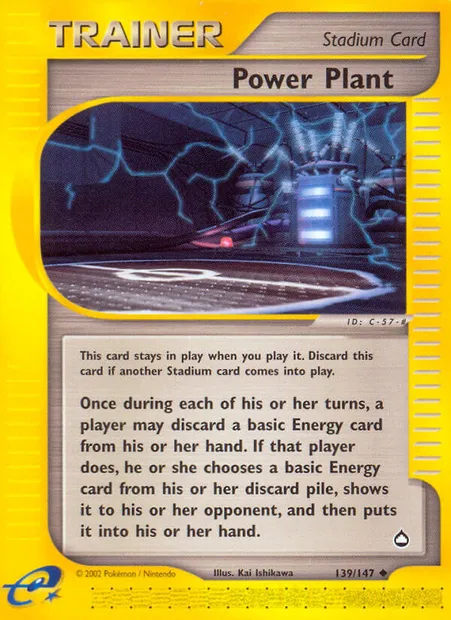 Power Plant, Pokémon card AQ 139 — Aquapolis set