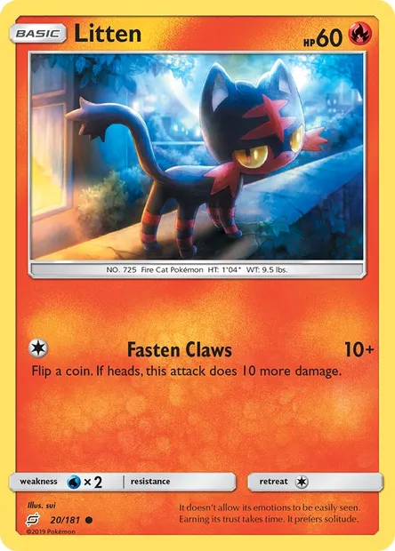 Litten, Pokémon card TEU 20 — Team Up set