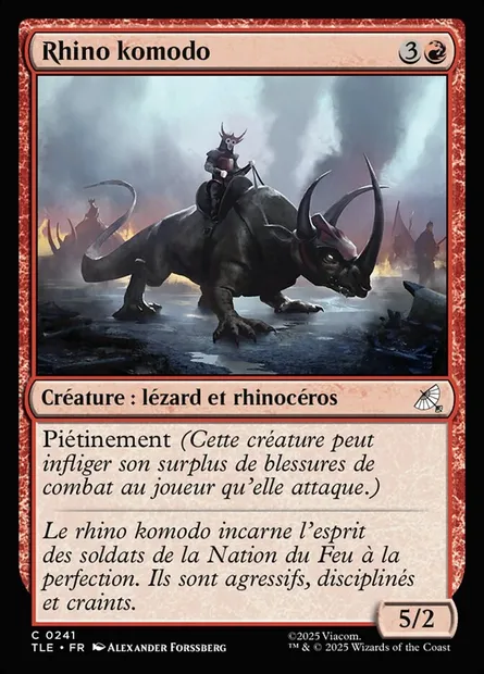 Rhino komodo, carte Magic TLE 241 — extension Avatar: The Last Airbender Eternal