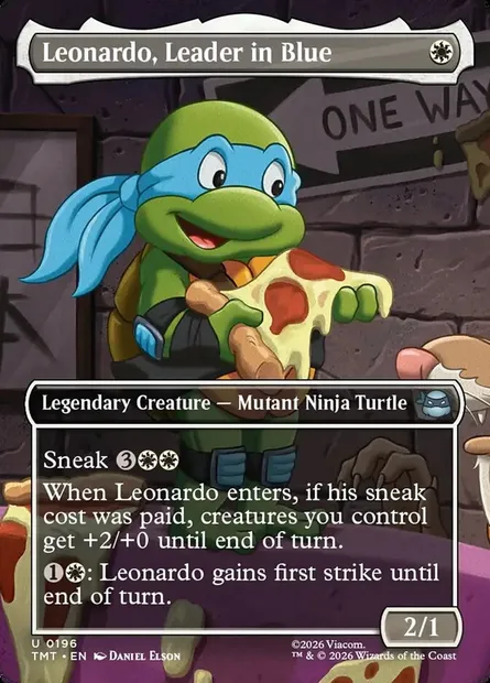 Leonardo, Leader in Blue, Magic card TMT 196 — Teenage Mutant Ninja Turtles set