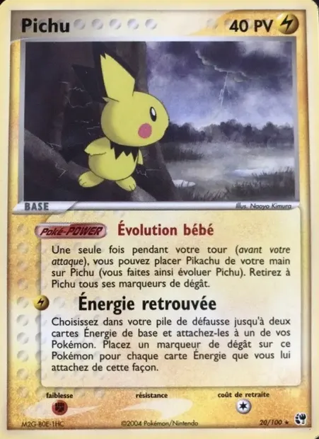Pichu, carte Pokémon SS 20 — extension EX Tempête de sable