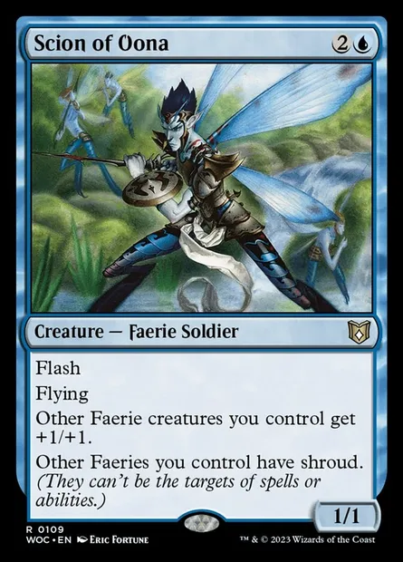 Scion d'Oona, carte Magic WOC 109 — extension Wilds of Eldraine Commander