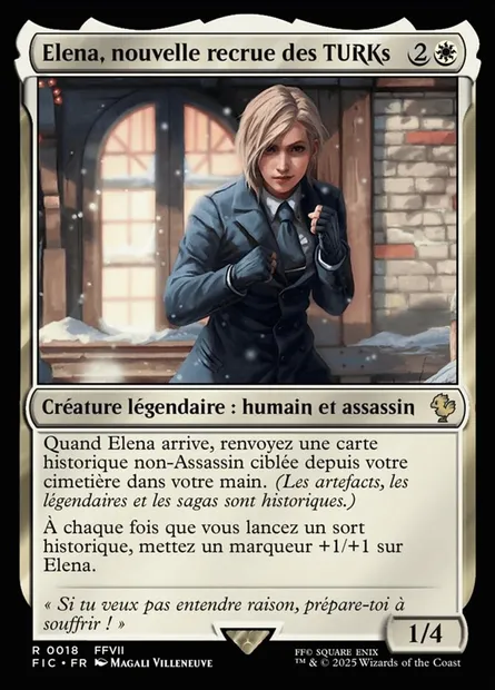 Elena, nouvelle recrue des TURKs, carte Magic FIC 18 — extension Final Fantasy Commander