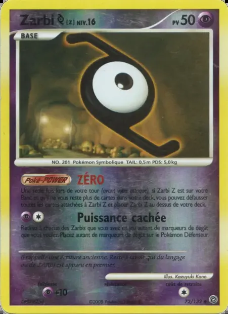 Zarbi Z, carte Pokémon SW 72 — extension Merveilles Secrètes