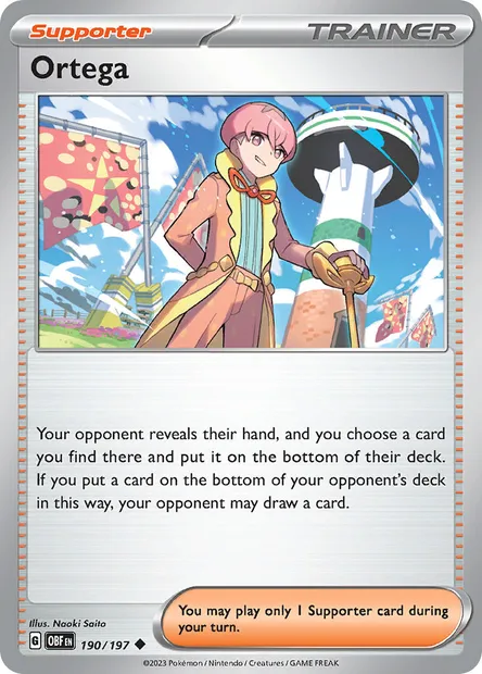 Ortega, Pokémon card OBF 190 — Obsidian Flames set