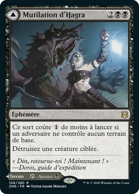 Mutilation d'Hagra // Couvefosse d'Hagra, carte Magic ZNR 106 — extension Renaissance de Zendikar