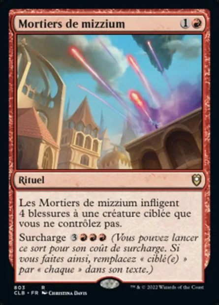 Mortiers de mizzium, carte Magic CLB 803 — extension Commander Légendes : la bataille de la Porte de Baldur