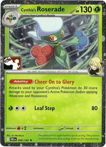 Cynthia's Roserade, Pokémon card PPS 008h — Play! Pokémon Prize Pack Series set