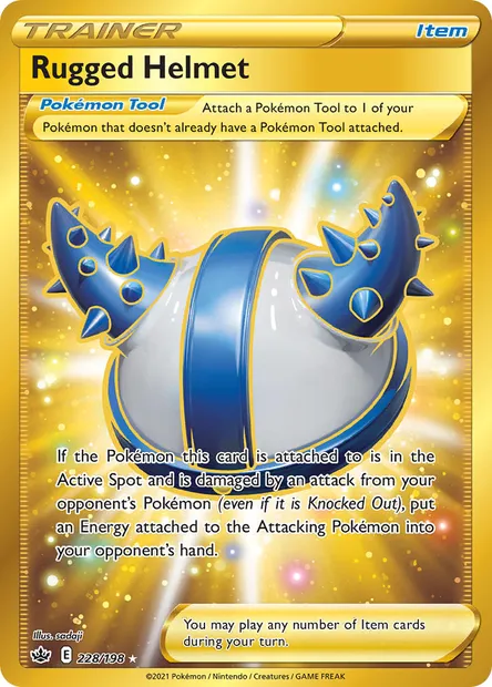 Rugged Helmet, Pokémon card CRE 228 — Chilling Reign set