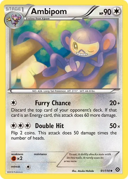 Ambipom, Pokémon card STS 91 — Steam Siege set
