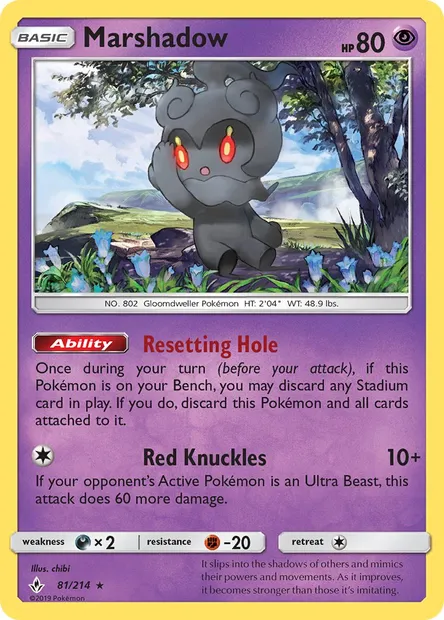 Marshadow, Pokémon card UNB 81 — Unbroken Bonds set