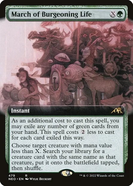 March of Burgeoning Life, Magic card NEO 479 — Kamigawa: Neon Dynasty set