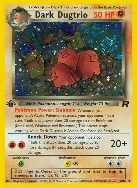 Dark Dugtrio, Pokémon card TR 6 — Team Rocket set