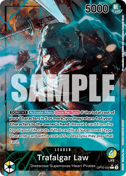 Trafalgar Law, One Piece card OP10-022 — ROYAL BLOOD set