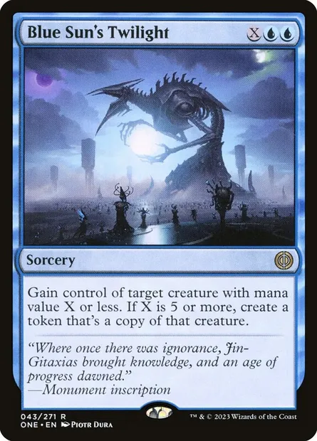 Blue Sun's Twilight, Magic card ONE 43 — Phyrexia: All Will Be One set