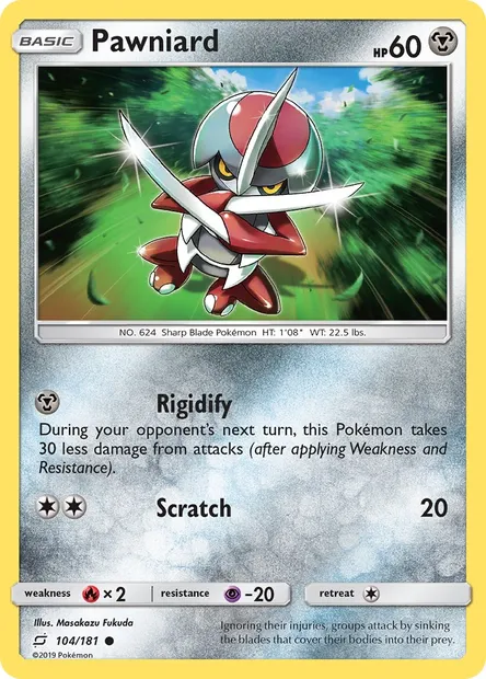 Pawniard, Pokémon card TEU 104 — Team Up set