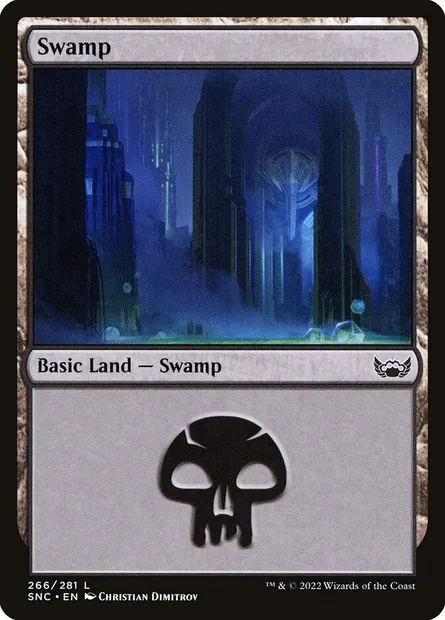 Swamp, Magic card SNC 266 — Streets of New Capenna set