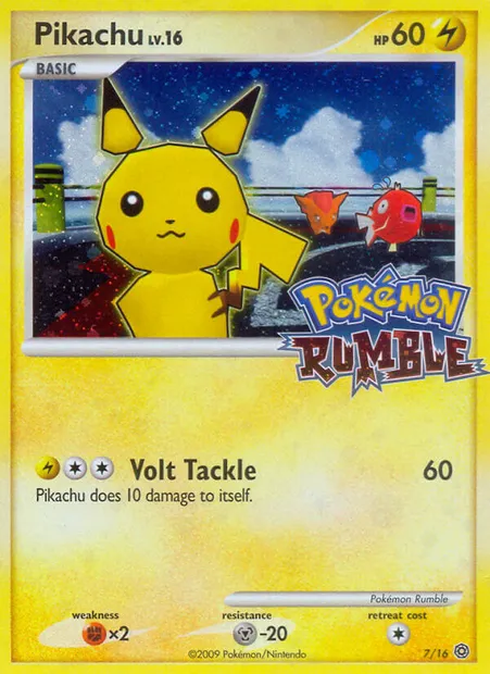 Pikachu, carte Pokémon RM 7 — extension Pokémon Rumble