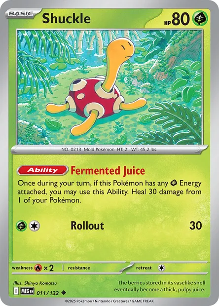 Shuckle, Pokémon card MEG 011 — Mega Evolution set