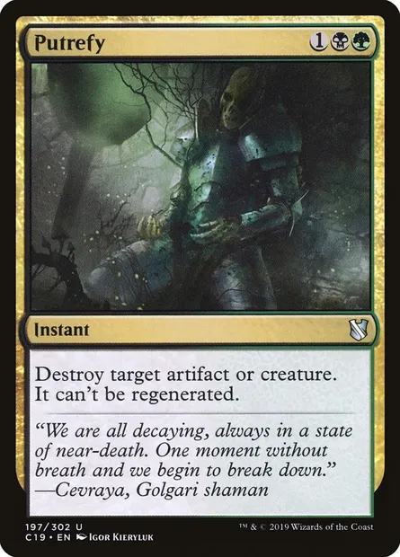 Putrefy, Magic card C19 197 — Commander 2019 set