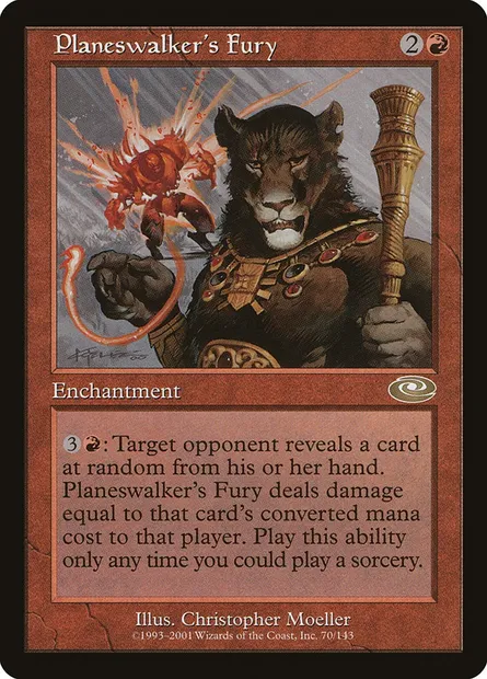 Planeswalker's Fury, Magic card PLS 70 — Planeshift set