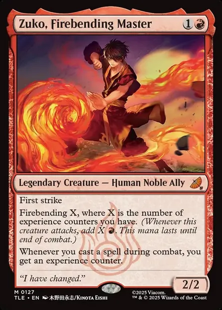 Zuko, Firebending Master, Magic card TLE 127 — Avatar: The Last Airbender Eternal set