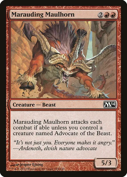 Marauding Maulhorn, Magic card M14 145 — Magic 2014 set
