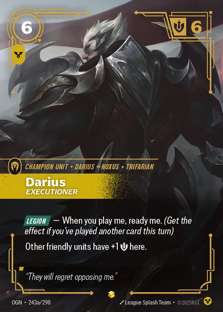 Darius, carte Riftbound OGN 243a — extension Origins