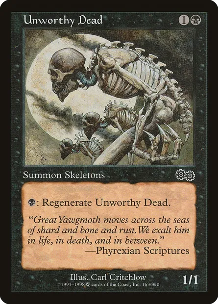 Unworthy Dead, Magic card USG 163 — Urza's Saga set