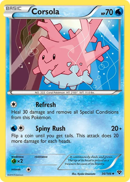 Corsola, Pokémon card XY 36 — XY set
