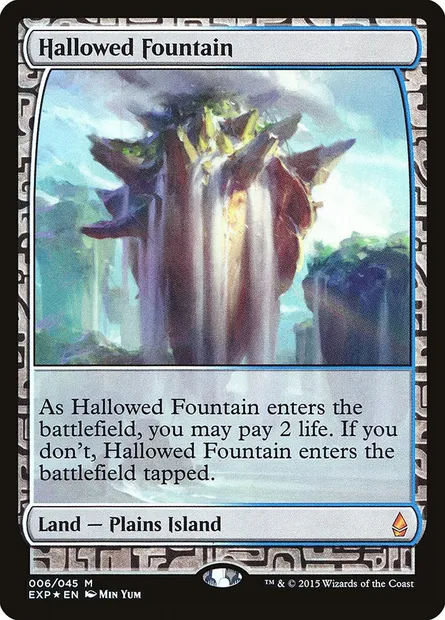 Hallowed Fountain, Magic card EXP 6 — Zendikar Expeditions set