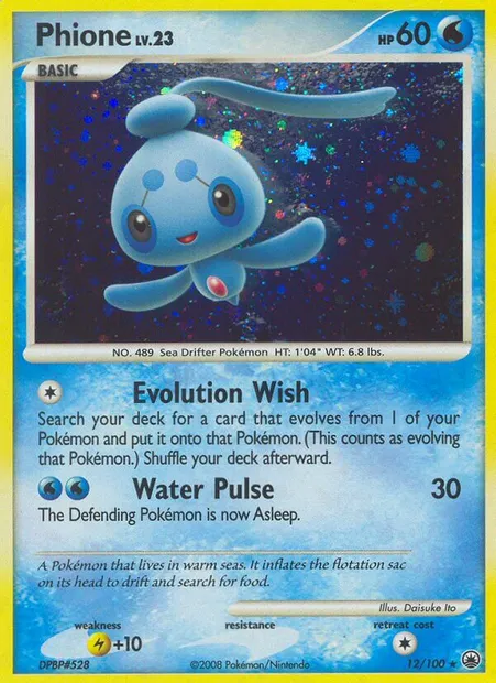 Phione, carte Pokémon MD 12 — extension Aube Majestueuse