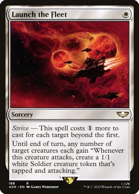 Déployer la flotte, carte Magic 40K 188 — extension Warhammer 40,000 Commander