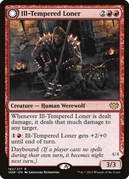 Ill-Tempered Loner // Howlpack Avenger, Magic card VOW 162 — Innistrad: Crimson Vow set