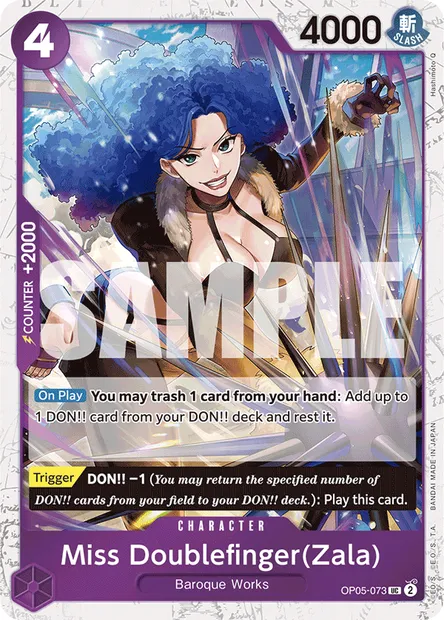 Miss Doublefinger(Zala), One Piece card OP05-073 — AWAKENING OF THE NEW ERA set