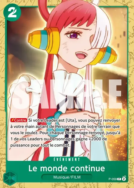 Le monde continue, carte One Piece P-059 — extension Carte promo