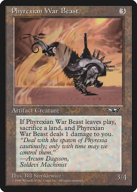 Phyrexian War Beast, Magic card ALL 127a — Alliances set