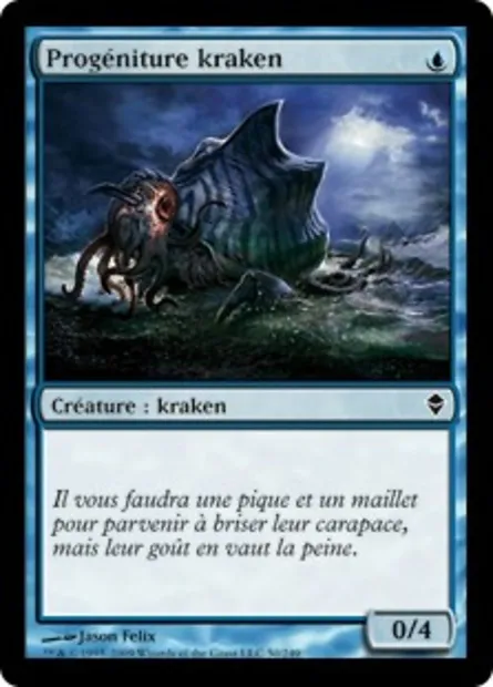 Progéniture kraken, carte Magic ZEN 50 — extension Zendikar